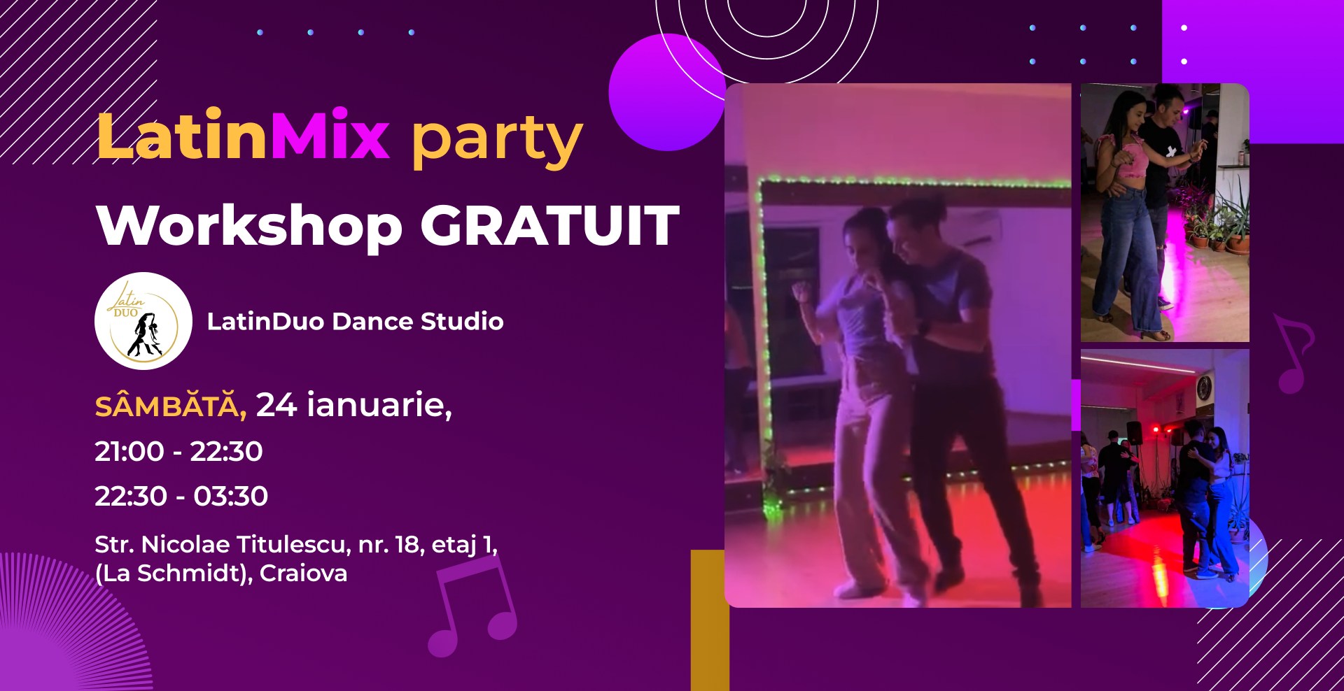 Latin Vibes cu Spirit Românesc: Workshop Gratuit & LatinoParty de Unire!